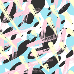 简单纹理图片_Hand drawn abstract grunge seamless pattern. 