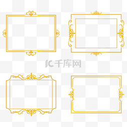 邀请函边框花纹图片_不同造型的韩国金色精致边框