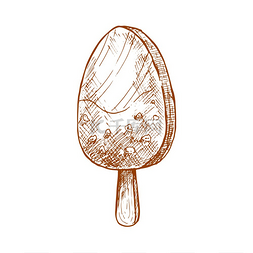 草莓香草图片_香草或巧克力冰淇淋棒上的独立草