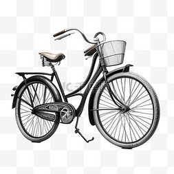 自行车复古图片_卡通生活用品复古自行车