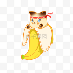香蕉里的可爱小猫咪