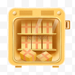 抽奖盲盒图片_黄色促销活动盲盒包装盒抽奖机