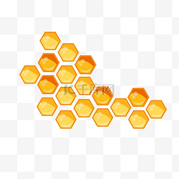 空气清新图片_手绘黄色蜂窝六角形