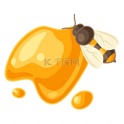 蜂蜜与蜜蜂的插图。