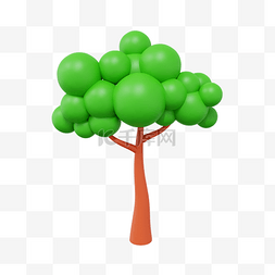 3DC4D立体绿色树木