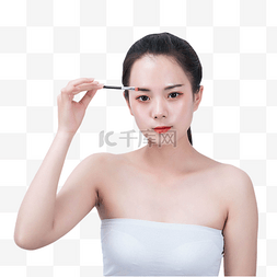 肌肤水嫩图片_美容美妆涂眉毛女性