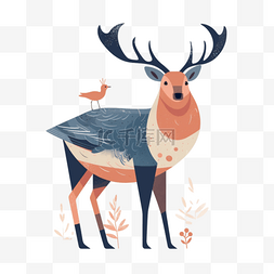 北欧麋鹿图片_北欧风卡通动物麋鹿