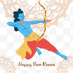 卡通曼陀罗图片_Shri Ram Navami卡通Rahamati节日庆祝