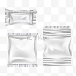 红白塑胶袋图片_塑料袋样机写实食品塑料包装袋