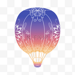 禅的背景图片_热气球禅绕画抽象渐变色装饰