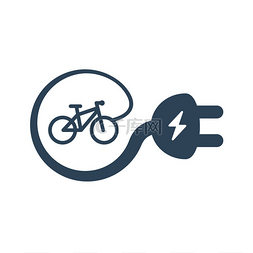 自行车山地骑行图片_孤立的电动自行车线性矢量图标