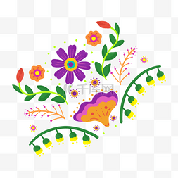紫色漩涡图片_花卉巴西艺术卡通叶子