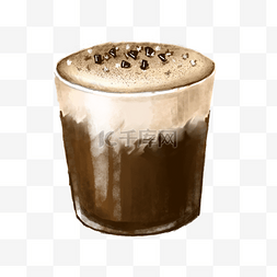 巧克力奶盖水彩咖啡