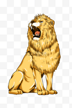 金色的动物图片_嘶吼的金色狮子