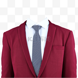 服装正式图片_摄影图白衬衫有领带红西装