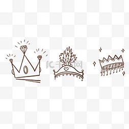 发光宝石线条手绘线稿皇冠