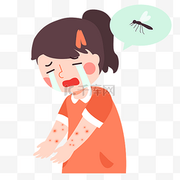 女孩蚊虫叮咬手臂 红肿