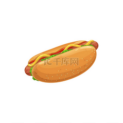 热狗快餐菜单图标三明治小吃和街