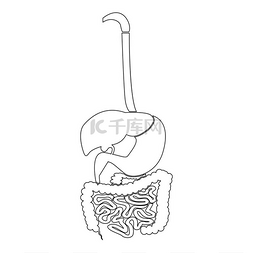 胆囊健康图片_消化系统图标黑色矢量插图平面样