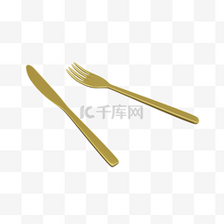 3DC4D立体餐饮餐具西餐刀叉