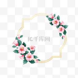 韩国木槿花图片_韩国花卉木槿边框金线
