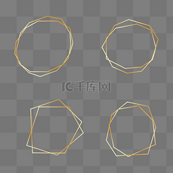 几何商务大气图片_金色不规则几何大气精致线条框套