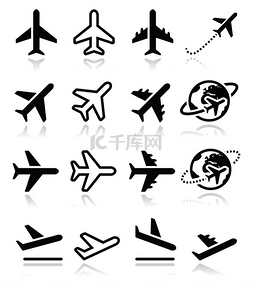元素集图片_飞机，飞行，机场图标集