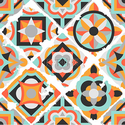 卡塔利亚兰花图片_瓷砖抽象图案几何简约主题民族民