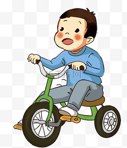 骑车玩耍的男孩