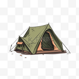 露营帐篷图片_卡通手绘户外露营帐篷