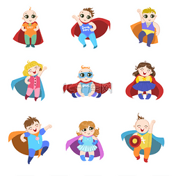 儿童卡通超人图片_宝宝打扮成超级英雄集