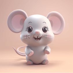 3d立体黏土动物卡通风格老鼠