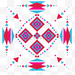 阿兹特克图案抽象三角点线花纹