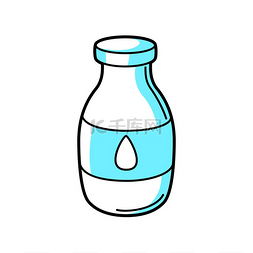 卡通牛奶图片_塑料奶瓶的插图卡通搞笑图标塑料