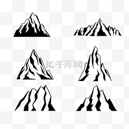 美式黑白素描山高山