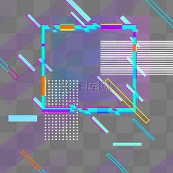 紫色线条装饰抽象故障风边框