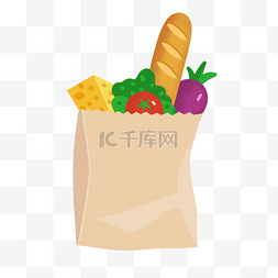 西红柿蔬菜卡通图片_超市食物蔬菜水果购物袋子