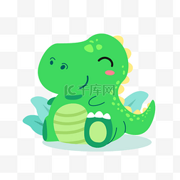 恐龙绿色图片_手绘绿色可爱卡通恐龙宝宝