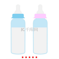 奶瓶符号图标扁平风格奶瓶符号图