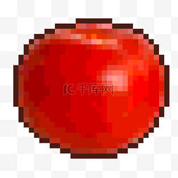 卡通像素水果红色大苹果