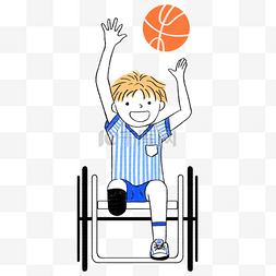 残疾奥运会图片_残疾奥运会卡通人物打篮球
