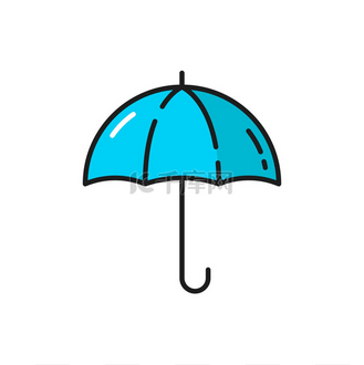 和天气预报温度降雨和大雨的伞形象形图雨伞雨天气预报彩色轮廓图标