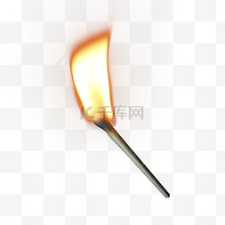 燃烧火柴气体高温发光火焰