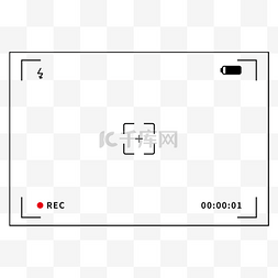 录制看框图片_黑色细线条相机录制边框