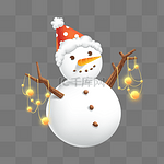 立体感冬季冬天节日装饰雪人圣诞节雪人