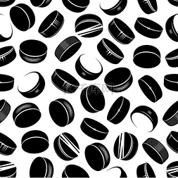 游戏冰球图片_无缝的黑色橡胶冰球图案闪亮的垂