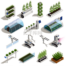 温室逍遥图片_具有自动水培和气培智能花园床机
