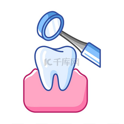 医学牙齿护理图片_牙镜治疗的插图。