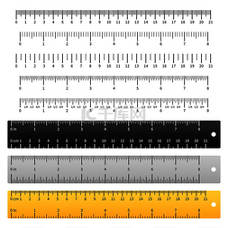 示意图标尺图片_测量尺校尺公制尺英寸尺厘米尺精