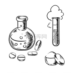 粉末图标图片_用于化学实验或科学研究设计的实